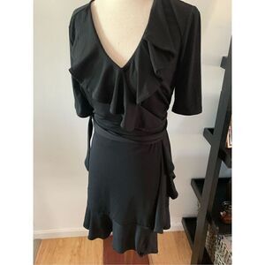 The limited black wrap dress size s Y2K
